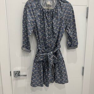 Stylish Blue Patterned Mini Dress